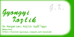 gyongyi kozlik business card
